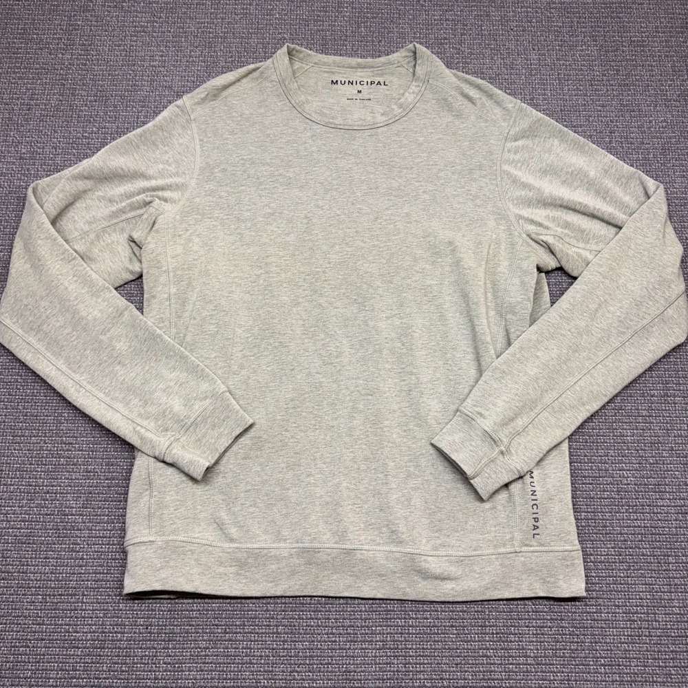 Municipal Mens Sport Utility Crewneck Shirt Heather Gray Medium 9505